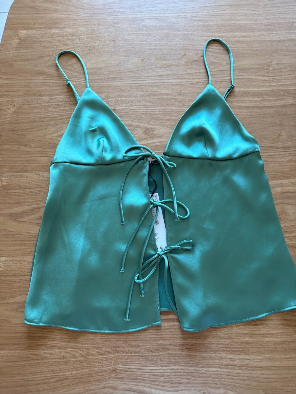 Zara Satin Tie Front Blouse